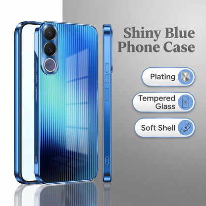 Vivo V70 FE 5G Aureon X1 Blue Electroplated Glass Phone Back Case