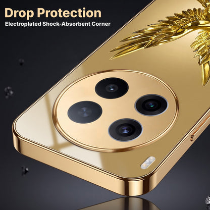 Vivo X300 Pro 5G Golden Eagle Gold Electroplated Glass Phone Back Case