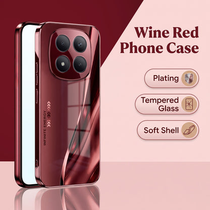 Redmi Note 15 Pro Plus 5G Infinity Energy Burgundy Electroplated Glass Back Case