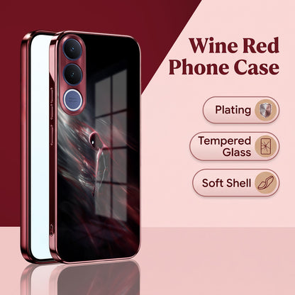 Vivo V70 FE 5G Crimson Spider Burgundy Electroplated Glass Back Case