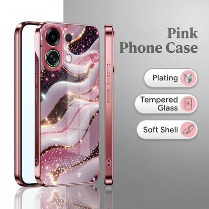 Oppo K13 Turbo 5G Midnight Pearl Wave Pink Electroplated Glass Phone Back Case