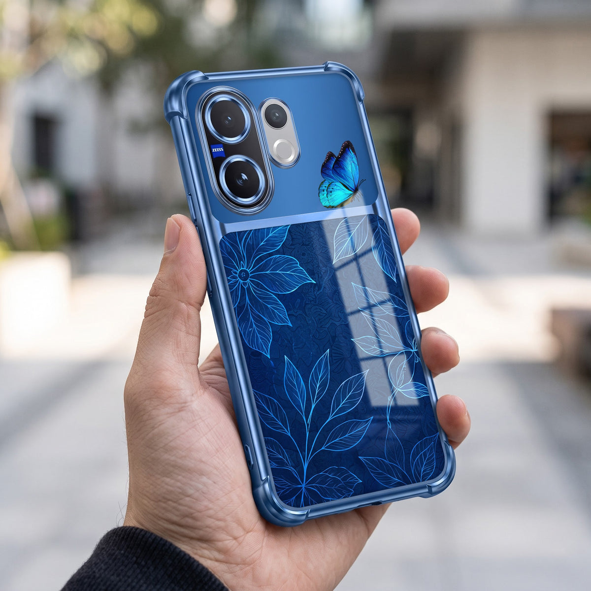 Vivo V60 5G Azure Butterfly Dual-Tone Transparent Airbags Case