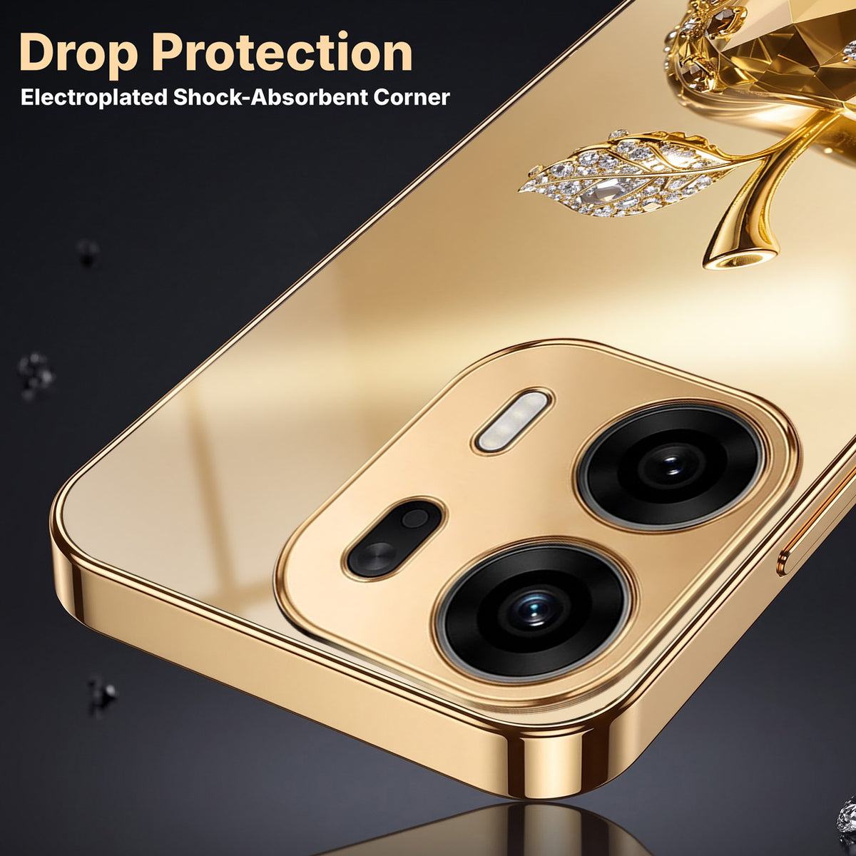 Oppo K14 Plus 5G Golden Apple Gold Electroplated Glass Phone Back Case