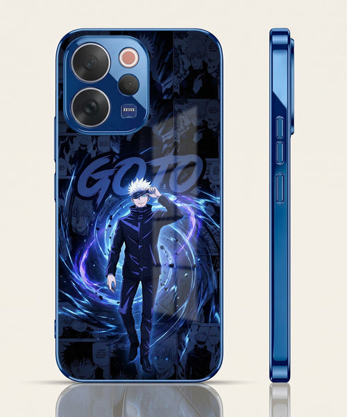 Vivo V70 5G Jujutsu Kaisen Blue Electroplated Glass Phone Back Case