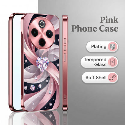 Vivo T4 5G Diamond Glam Pink Electroplated Glass Phone Back Case
