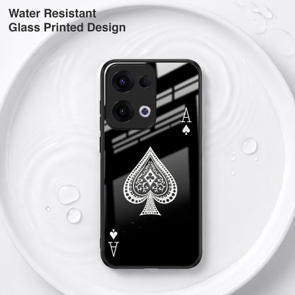 Oppo Reno 13 5G Premium Acrylic Shockproof Glass Back Case (Black Ace)