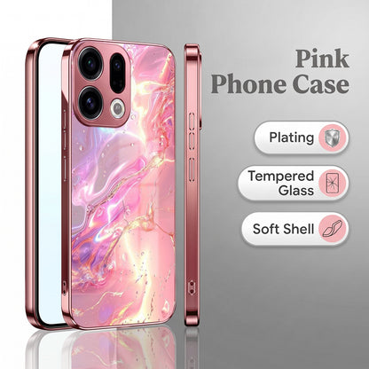Oppo Find X9 5G Pearl Aurora Pink Electroplated Glass Phone Back Case