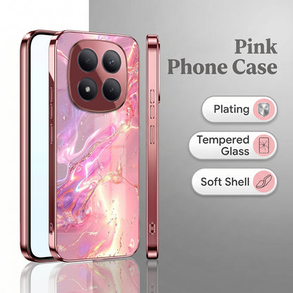 Redmi Note 15 Pro+ 5G Pearl Aurora Pink Electroplated Glass Phone Back Case