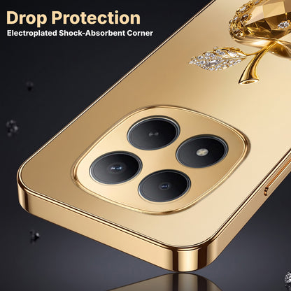 Redmi Note 15 Pro+ 5G Golden Apple Gold Electroplated Glass Phone Back Case