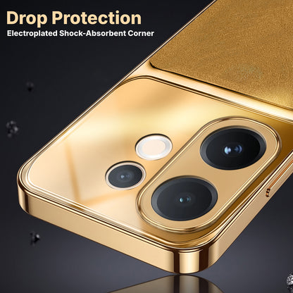 Vivo V60 5G Royal Touch Apple Gold Electroplated Glass Phone Back Case