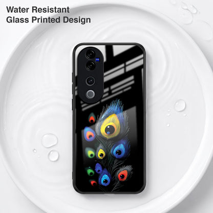 Vivo V40 Pro 5G Premium Peacock Feather Acrylic Glass Back Case