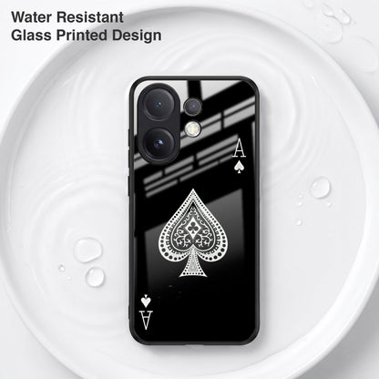Vivo V60 5G Premium Acrylic Shockproof Glass Back Case (Black Ace)
