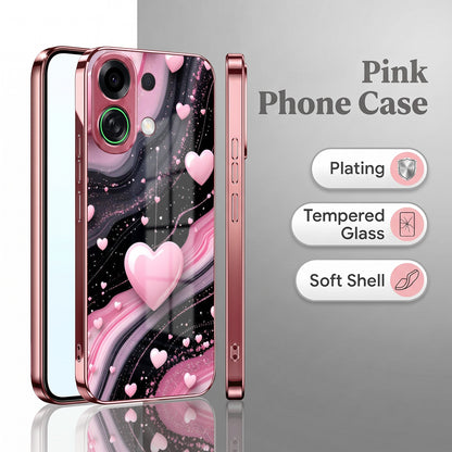 Oppo K13 Turbo 5G Love Sparkle Pink Electroplated Glass Phone Back Case