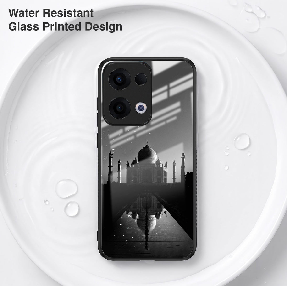 Oppo Reno 13 5G Premium Acrylic Shockproof Glass Back Case (Taj Mahal)