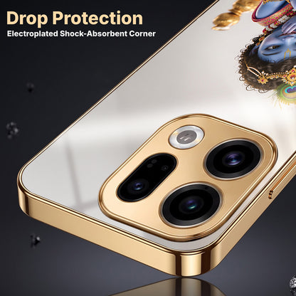 Oppo Find X9 5G Bal Krishna Blessings Gold Electroplated Glass Phone Back Case