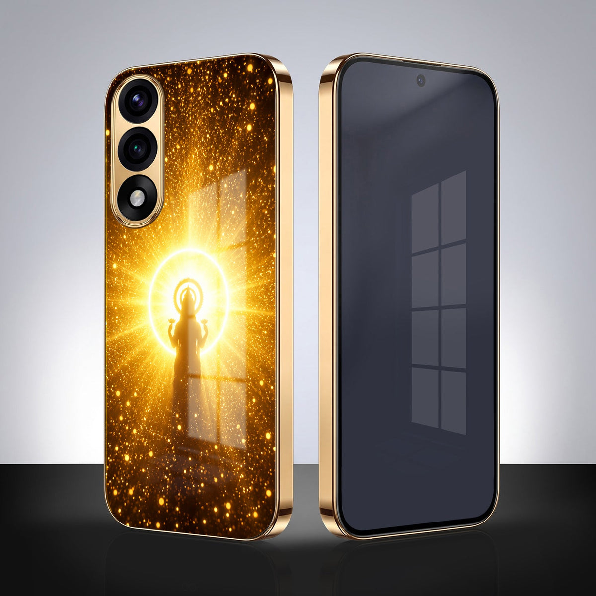 Oneplus Nord 5 5G Lakshmi Sacred Gold Electroplated Glass Phone Back Case
