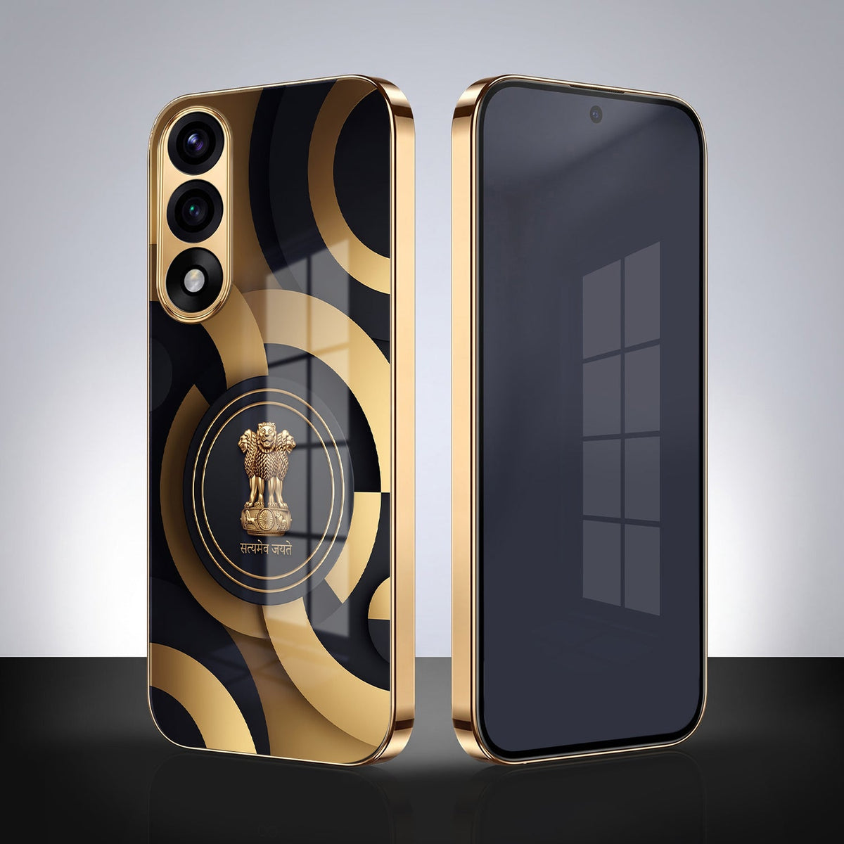 Oneplus Nord 5 5G Royal Emblem Gold Electroplated Glass Phone Back Case