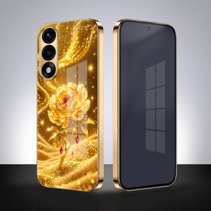 Oneplus Nord 5 5G Golden Rose Elegance Gold Electroplated Glass Phone Back Case