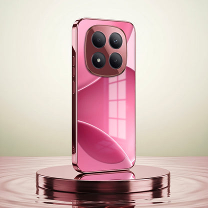 Redmi Note 15 Pro+ 5G Luxury Glossy Wave Pink Electroplated Glass Phone Back Case