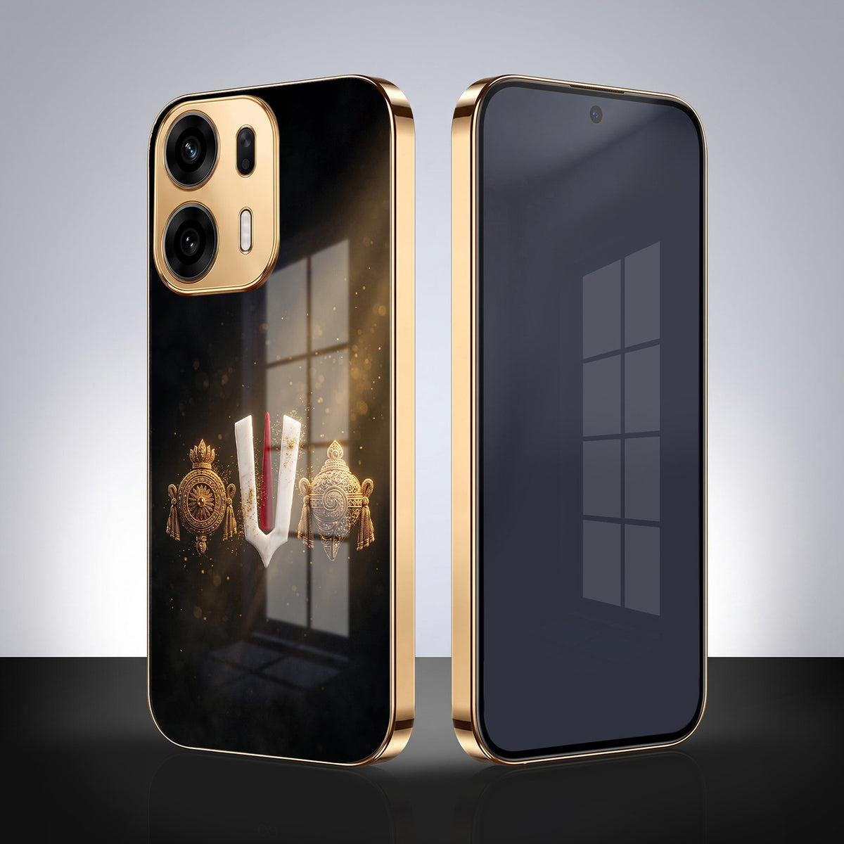 Oppo K14 Plus 5G Royal Heritage Edition Gold Electroplated Glass Phone Back Case