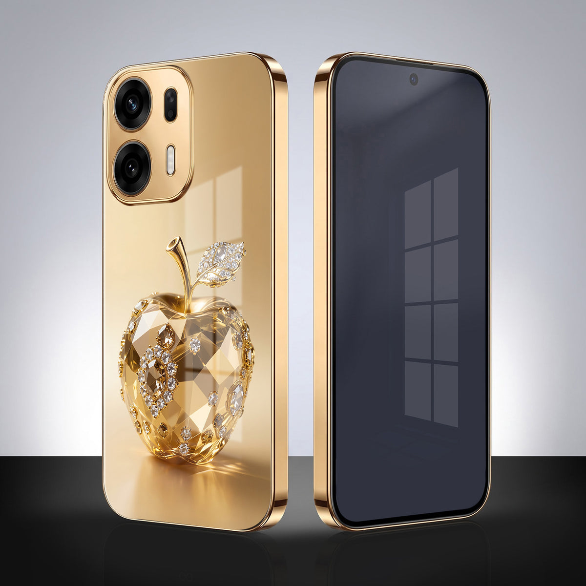 Oppo K14 Plus 5G Golden Apple Gold Electroplated Glass Phone Back Case