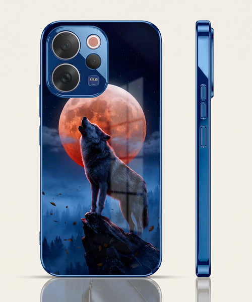 Vivo V70 5G Lunar Wolf Blue Electroplated Glass Phone Back Case