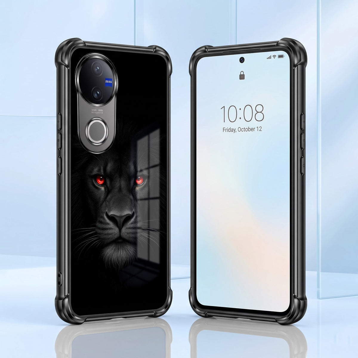 Vivo V50 5G Premium Black Lion Airbags Printed Back Case