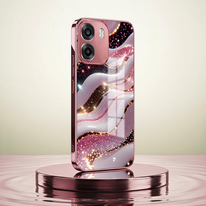 Oppo K14 5G Midnight Pearl Wave Pink Electroplated Glass Phone Back Case