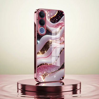 Vivo V70 FE 5G Midnight Pearl Wave Pink Electroplated Glass Phone Back Case