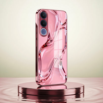 Vivo V70 FE 5G Crystal Wave Energy Pink Electroplated Glass Phone Back Case