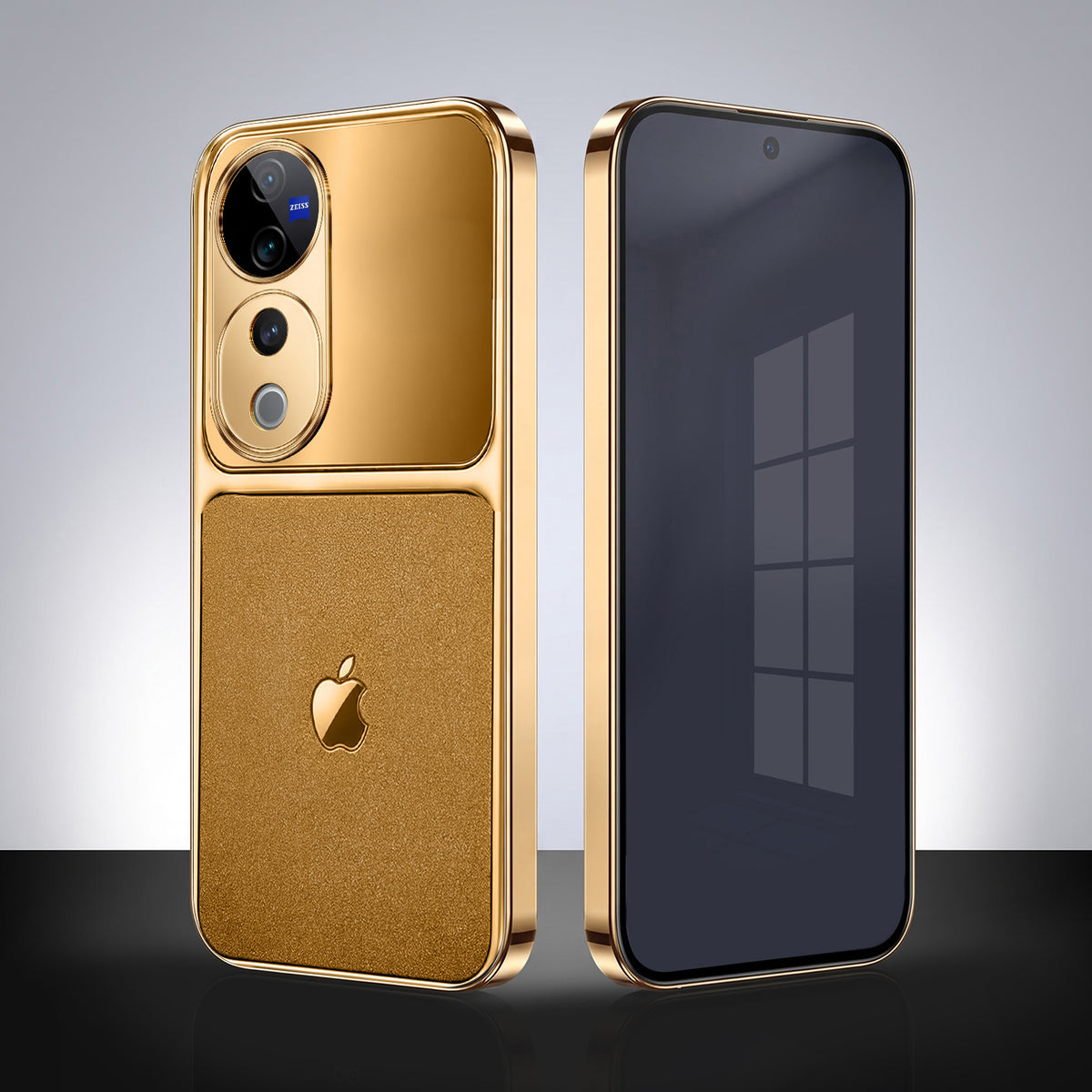 Vivo V40 Pro 5G Royal Touch Apple Gold Electroplated Glass Phone Back Case