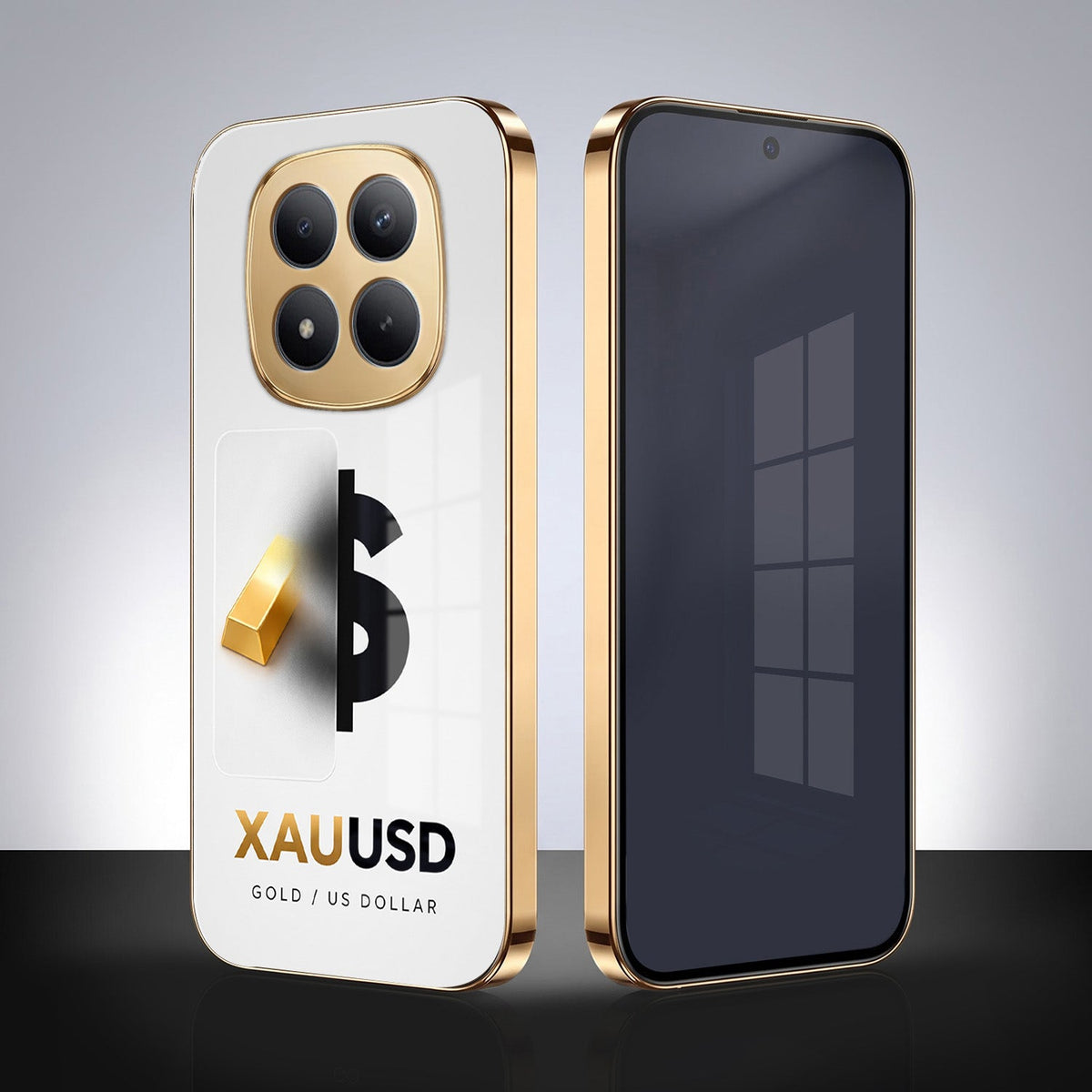Redmi Note 15 Pro Plus 5G Luxury XAU/USD Gold Electroplated Glass Phone Back Case