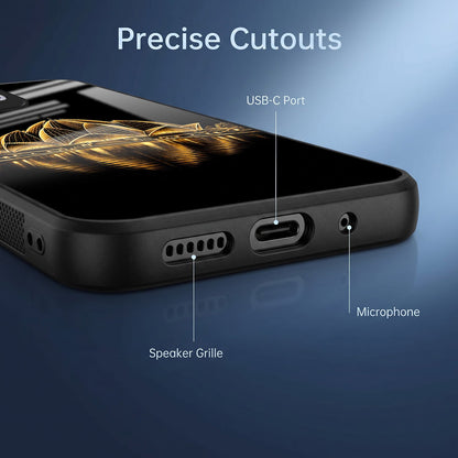 Oppo Reno 13 5G Premium Acrylic Shockproof Glass Back Case (Golden Lotus)