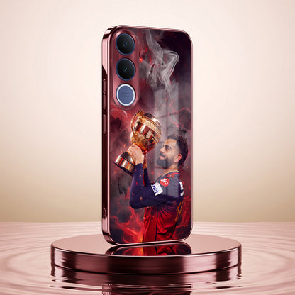 Vivo V70 FE 5G Virat Kohli Burgundy Electroplated Glass Back Case