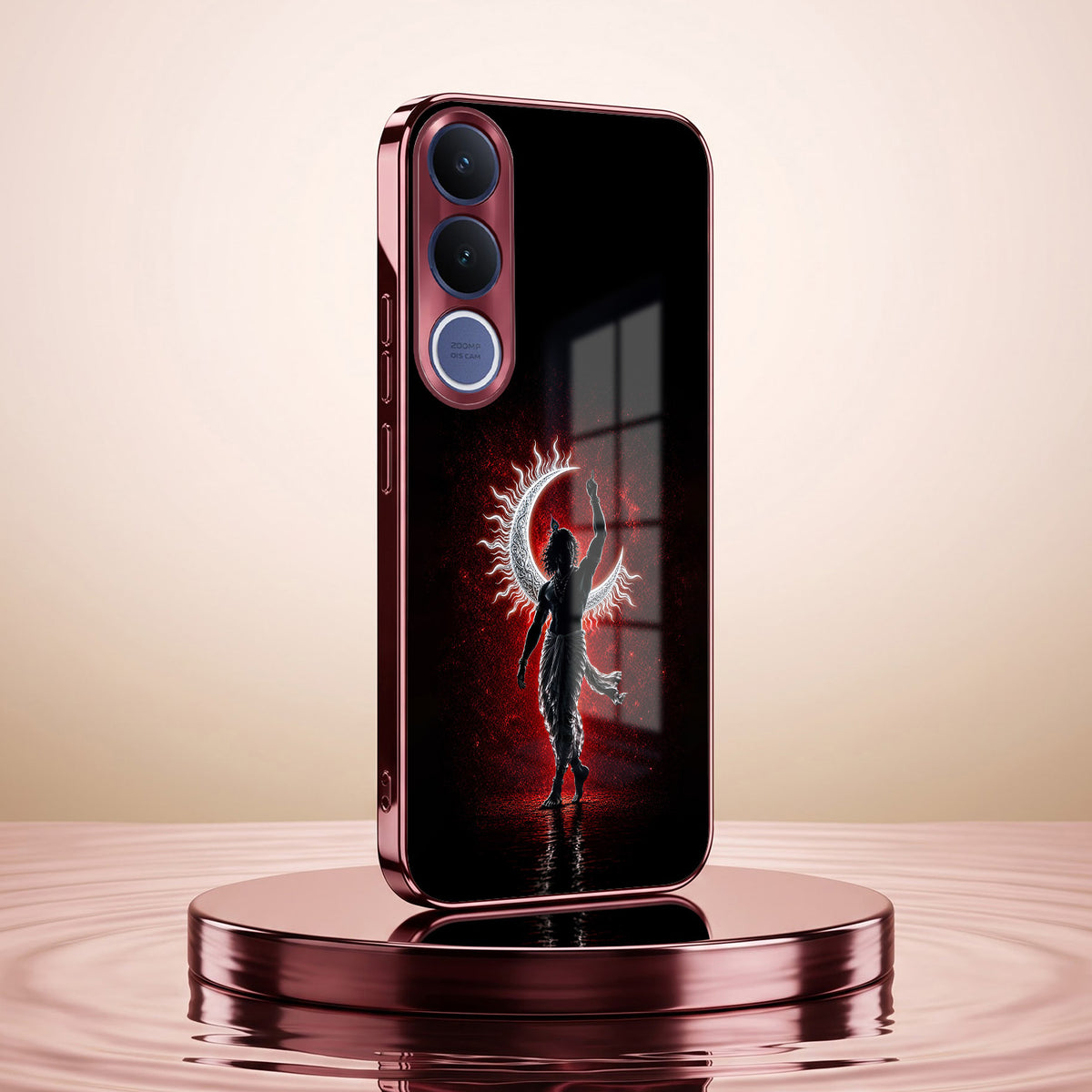 Vivo V70 FE 5G Crimson Divine Burgundy Electroplated Glass Back Case