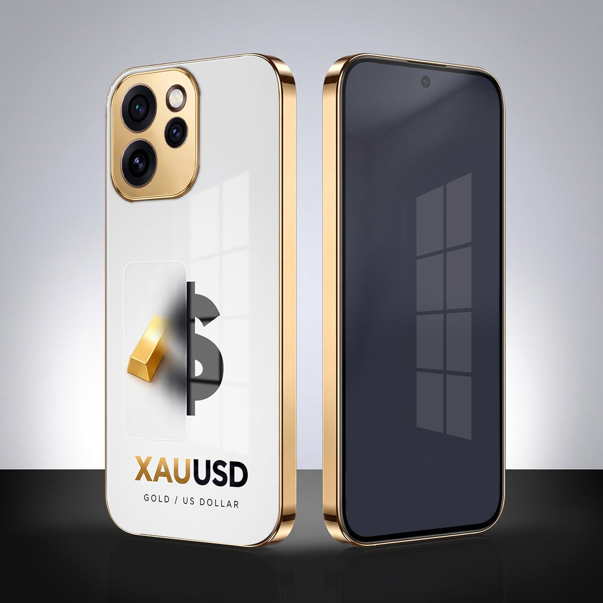 OPPO Reno15 Pro 5G Luxury XAU/USD Gold Electroplated Glass Phone Back Case