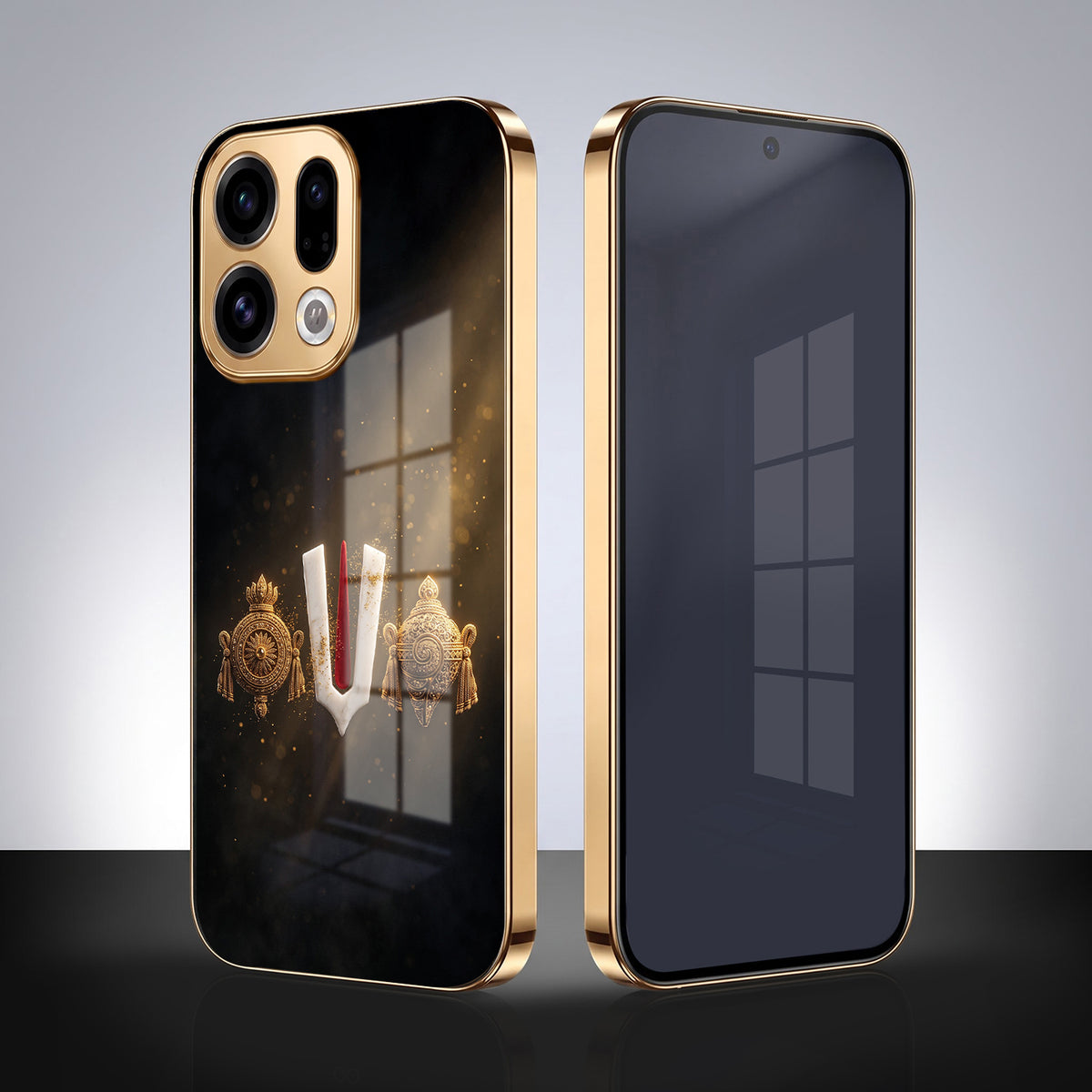 Oppo Find X9 5G Royal Heritage Edition Gold Electroplated Glass Phone Back Case