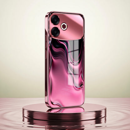 Oppo F33 Pro 5G Liquid Wave Pink Electroplated Glass Phone Back Case