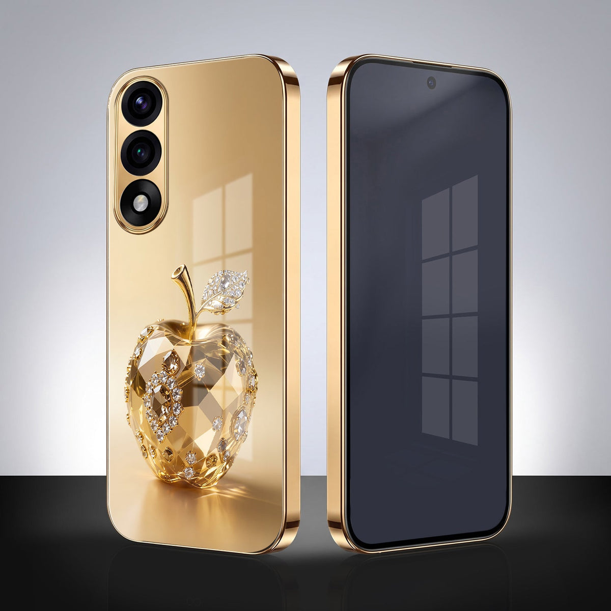 Oneplus Nord 5 5G Golden Apple Gold Electroplated Glass Phone Back Case