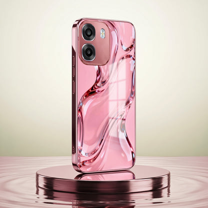 Oppo K14 5G Crystal Wave Energy Pink Electroplated Glass Phone Back Case