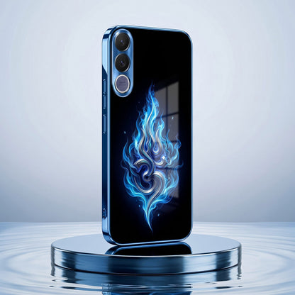 Vivo V70 FE 5G Blue Flame OM Blue Electroplated Glass Phone Back Case