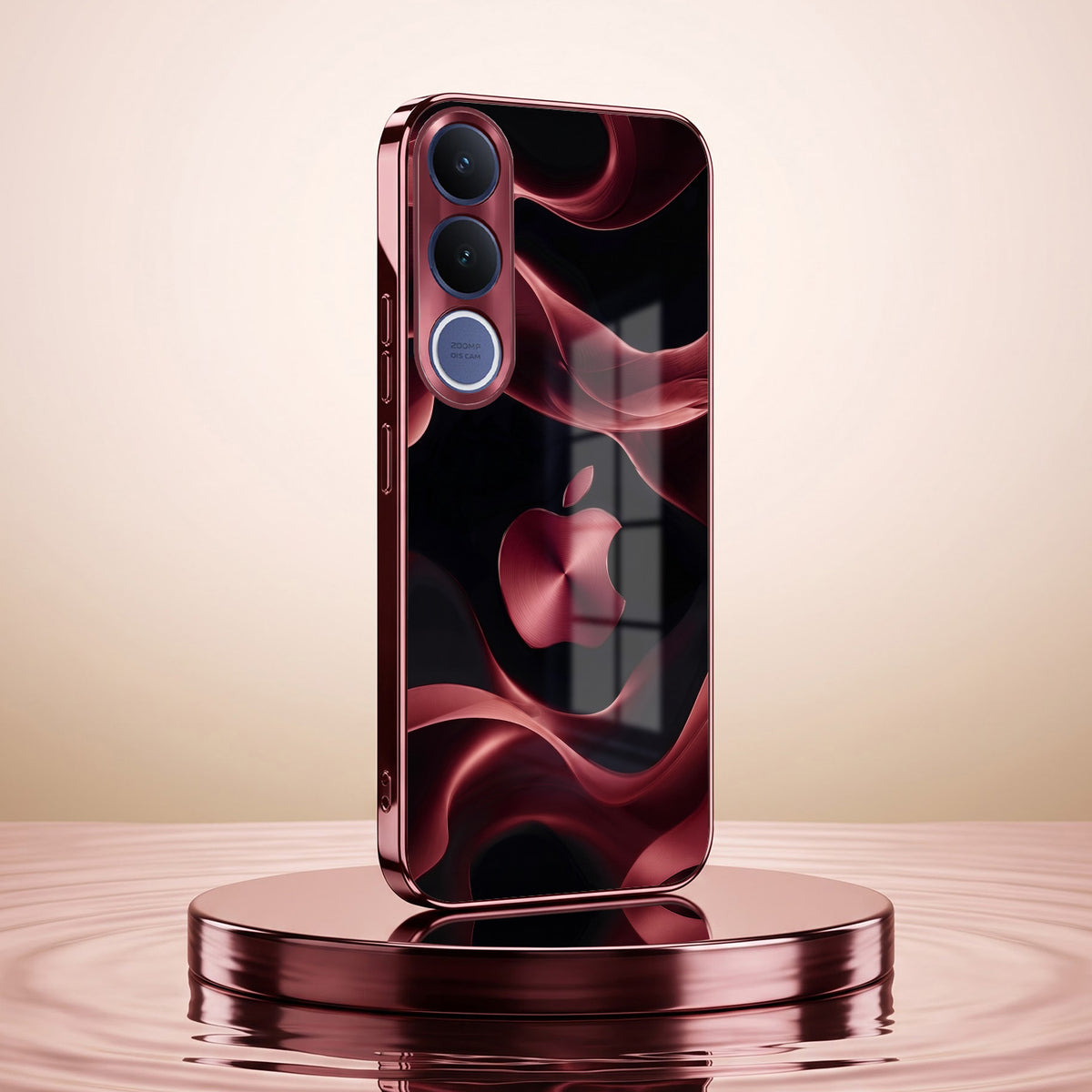 Vivo V70 FE 5G Wave Apple Burgundy Electroplated Glass Back Case