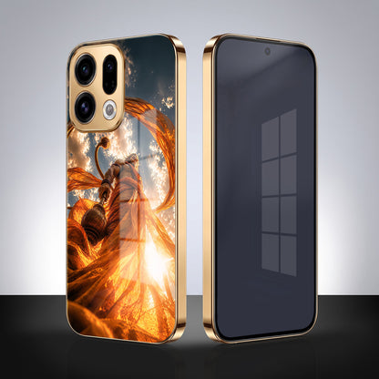 Oppo Find X9 5G Divine Hanuman Gold Electroplated Glass Phone Back Case