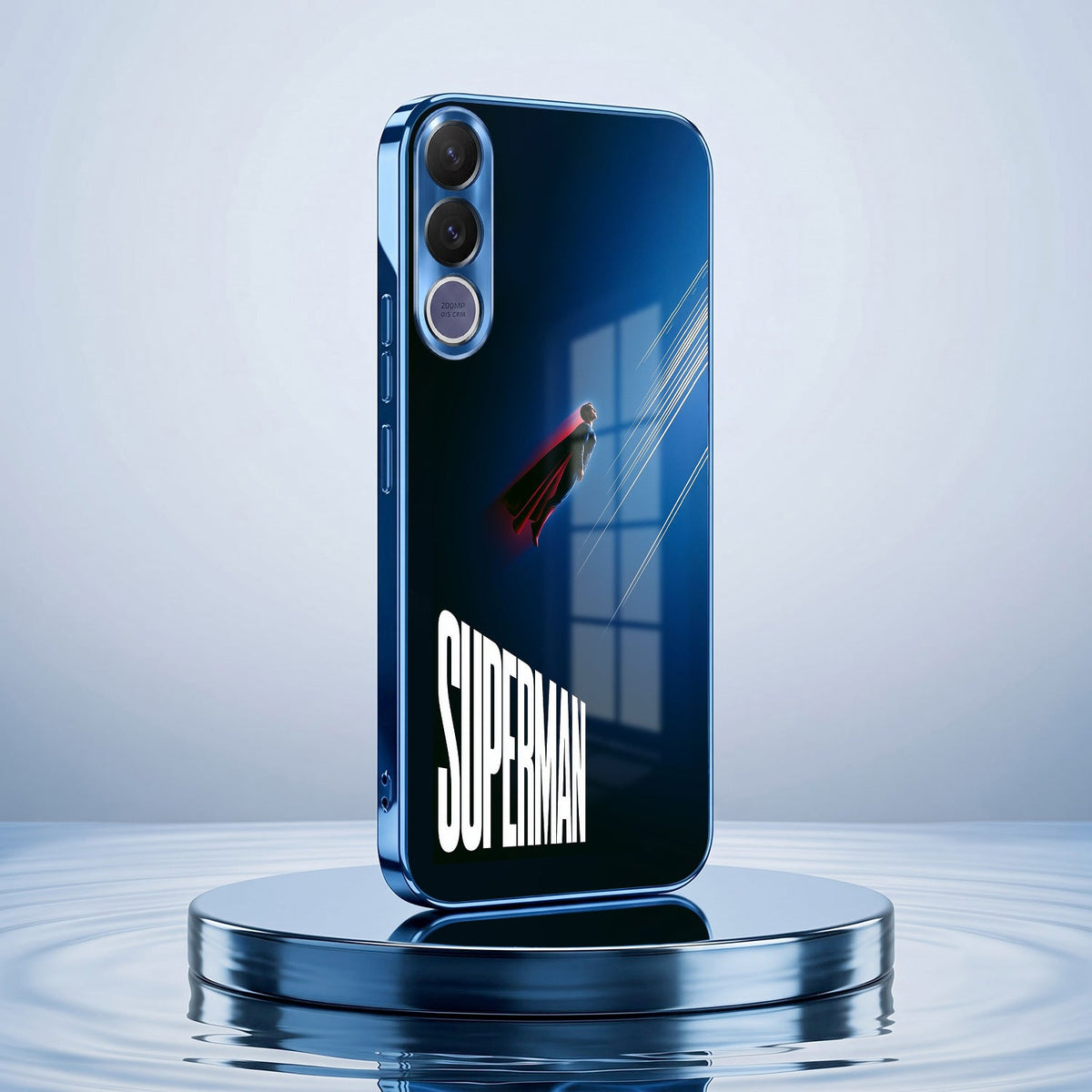 Vivo V70 FE 5G Superman Blue Electroplated Glass Phone Back Case
