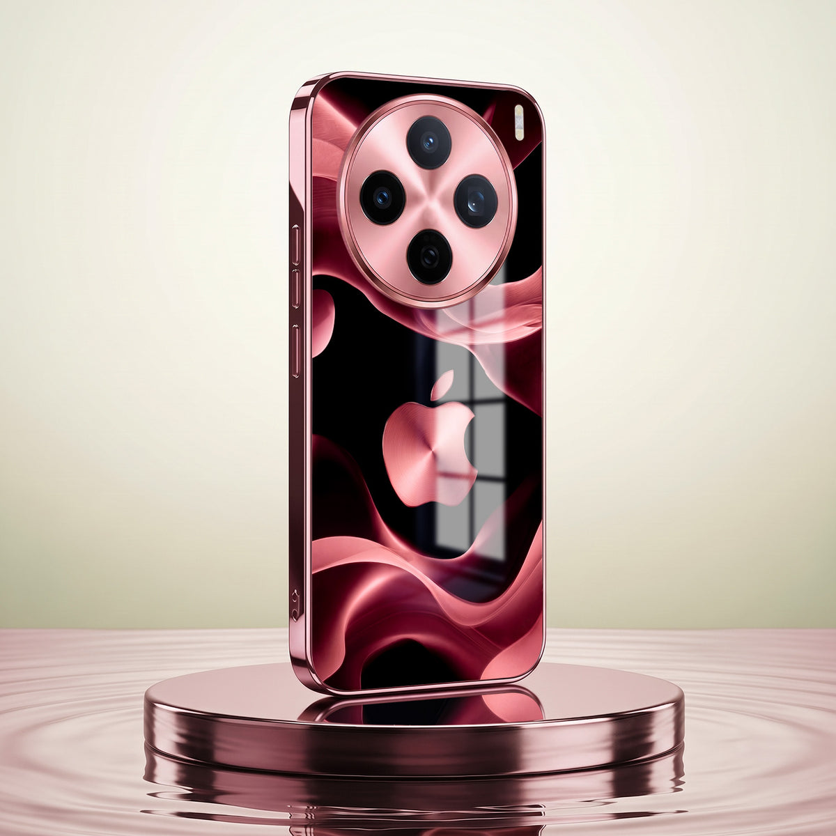 Vivo X200T 5G Luxury Wave Pink Electroplated Glass Phone Back Case
