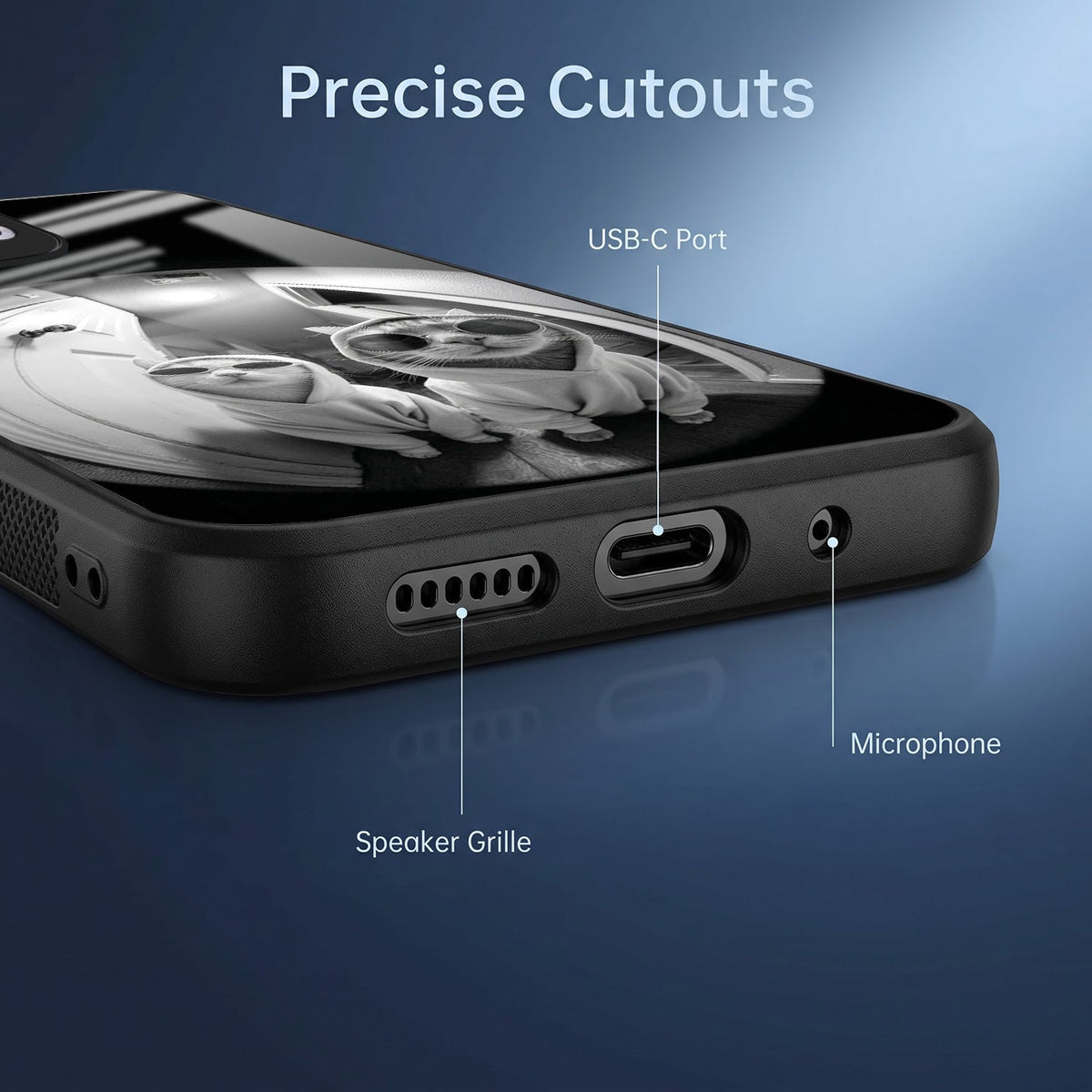 Oppo Reno 13 5G Premium Acrylic Shockproof Glass Back Case (Purrfect Duo)