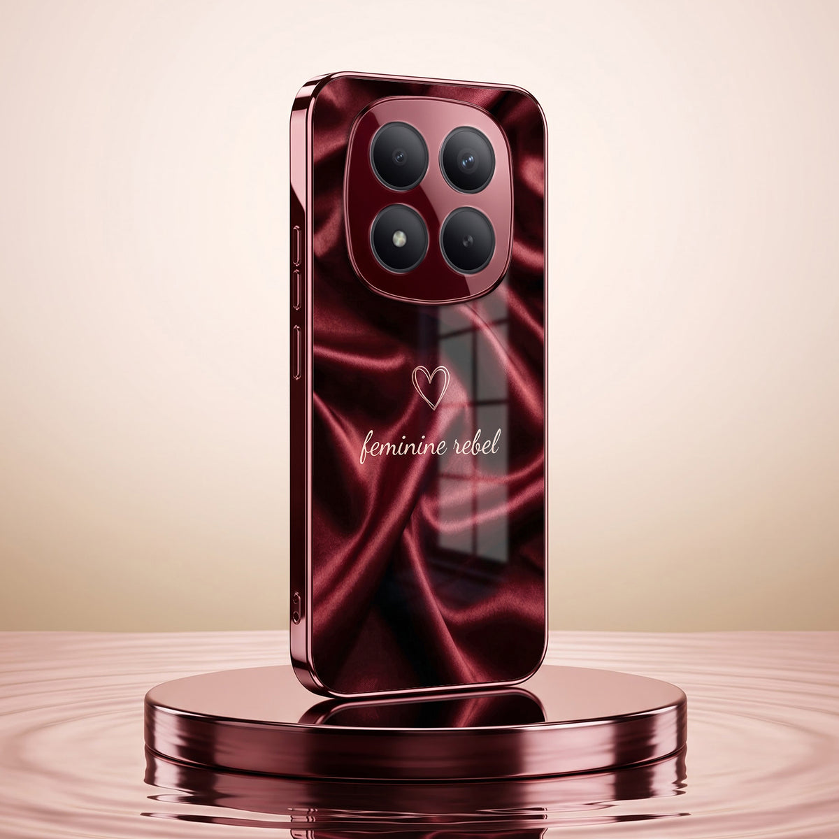 Redmi Note 15 Pro Plus 5G Feminine Rebel Burgundy Electroplated Glass Back Case