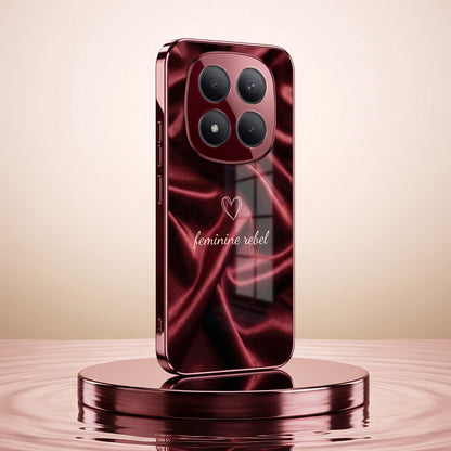 Redmi Note 15 Pro Plus 5G Feminine Rebel Burgundy Electroplated Glass Back Case