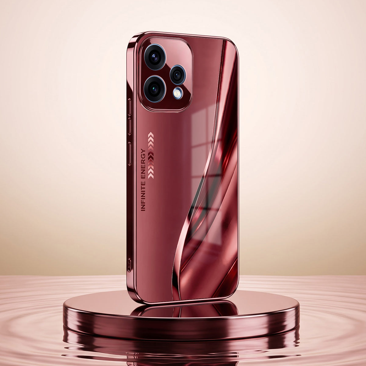 Oppo Reno 15 5G Infinity Energy Burgundy Electroplated Glass Back Case
