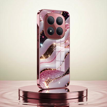 Redmi Note 15 Pro+ 5G Midnight Pearl Wave Pink Electroplated Glass Phone Back Case